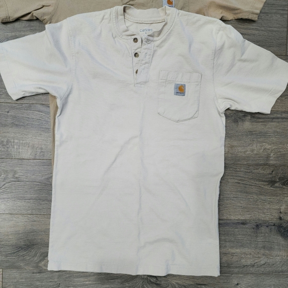 🛍 2/$25- 4 Carhartt Loose Fit Heavyweight ShortSleeve Pocket Henley TShirts Men - Picture 6 of 10